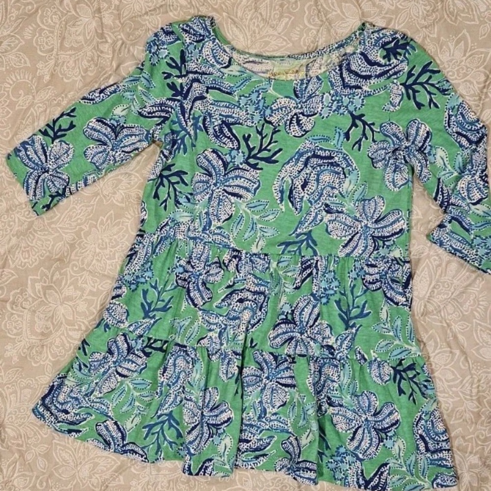 Lilly Pulitzer Green and Blue Kids Casual Dress